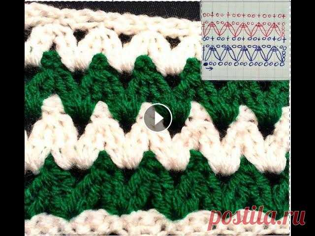 Обучение крючком.Узор "Зиг-заг №2 плотный. Education crochet.Tracery "Zigzag №2 tight. Этот узор быстро вяжется. Я вязала крючком №2.5. This pattern quickly fit. I crochet №2.5....