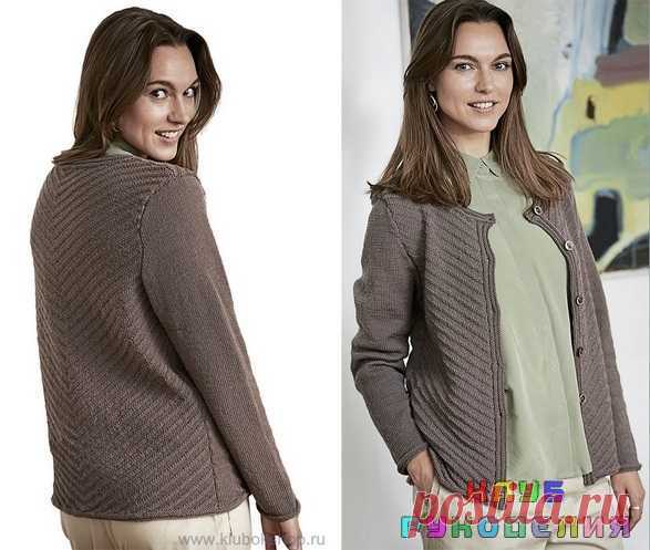 Кофта с диагональным узором - Клуб рукоделия Размеры S (М) L (XL) Ширина изделия по обхвату груди: 97 (102) 107 (112) см Длина изделия (по спинке): 60 (61) 62 (63) cм Вам потребуется Пряжа (100% шерст