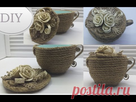 Шкатулка из джута Мастер класс | Jute craft tutorial - YouTube