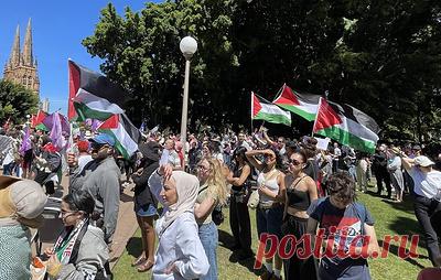 В Сиднее более 10 тыс. человек с флагами Палестины провели демонстрацию. Они требовали предпринять реальные шаги для прекращения огня в Газе