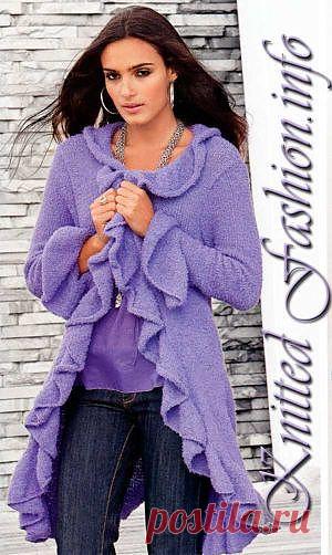 Кардиган с воланами - KnittedFashion.info
