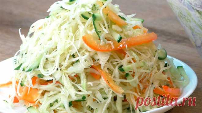 Готовлю салат из капусты за 5 минут: отличный гарнир к мясу, курице и рыбе (простой рецепт на каждый день, салат лёгкий, свежий и вкусный) | Микс Рецептов | Дзен