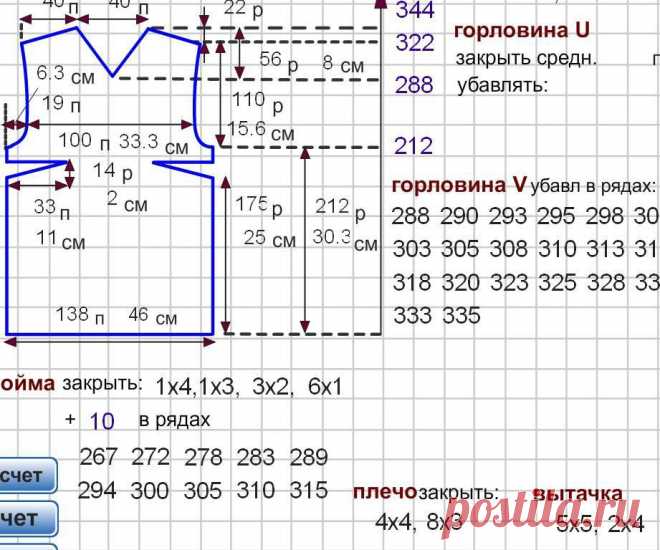 Вязание на машине. Вытачка.