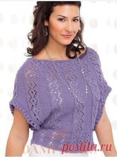 КАК СВЯЗАТЬ Ажурную кофточку «Lavender Sails» Размеры: S (M, L, XL, 2XL) Окружность бедер – 71.5 (81.5, 89.5, 98.5, 106.5) см, Длина – 54.5 (51.5, 56, 59, 63.5) см. Необходимая пряжа: Rowan Yarns Creative Linen (50% лен, 50% хлопок 200 м / 100 грамм в мотке) – 3 (3, 4, 4, 4) мотка. Инструменты: Круговые спицы № 4 длиной 60 см и 100 см, маркеры петель. Плотность вязания: 20 петель и 26 рядов = 10 см лицевой глади. 10 петель ажурного рисунка = 6.5 см в ширину. Используемые п...