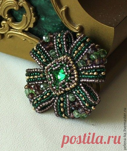 (11) Броши ручной работы. Ярмарка Мастеров - ручная работа. Купить Брошь орден (крест). Handmade. Зелёный, украшения ручной работы | Брошь