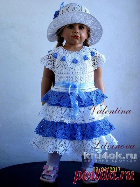 Комплект для девочки крючком. Работа Валентины Литвиновой