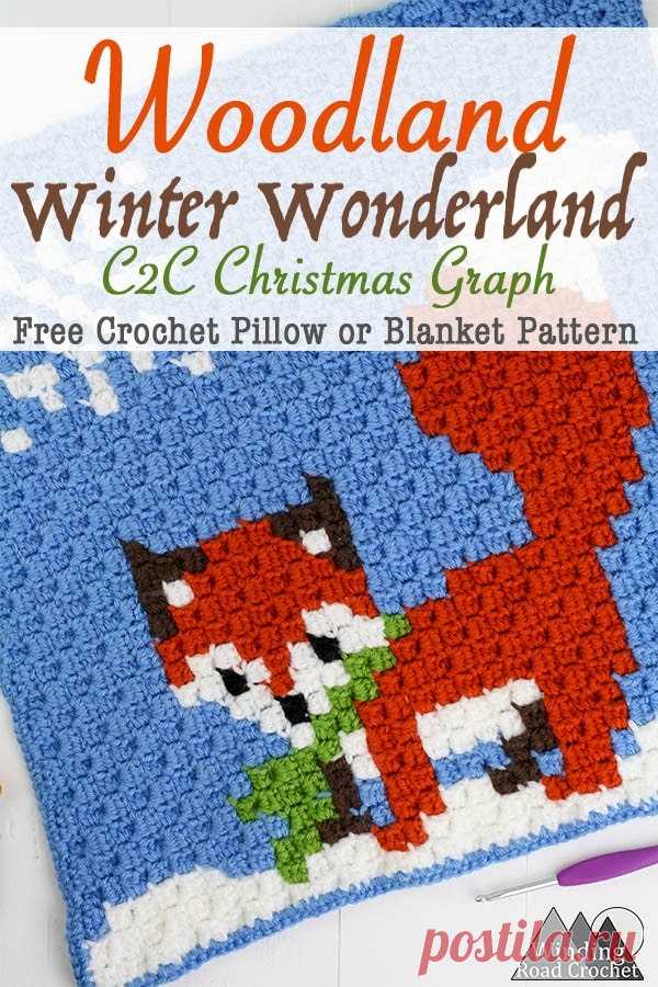Winter Fox C2C Square Graph - Winding Road Crochet