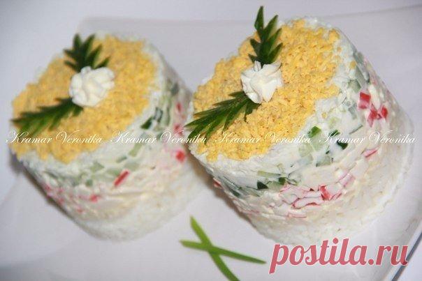 Обалденный салат с крабовыми палочками и сливочным сыром Супер идея!