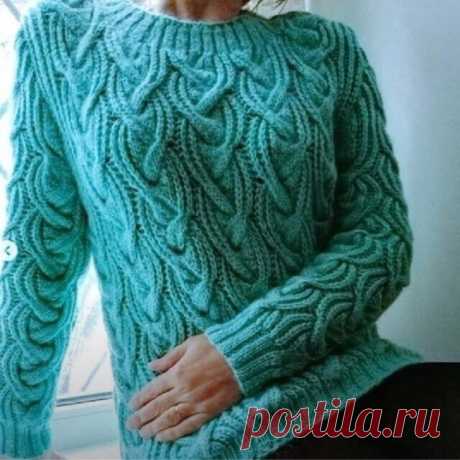 Джемпер шикарным и простым узором