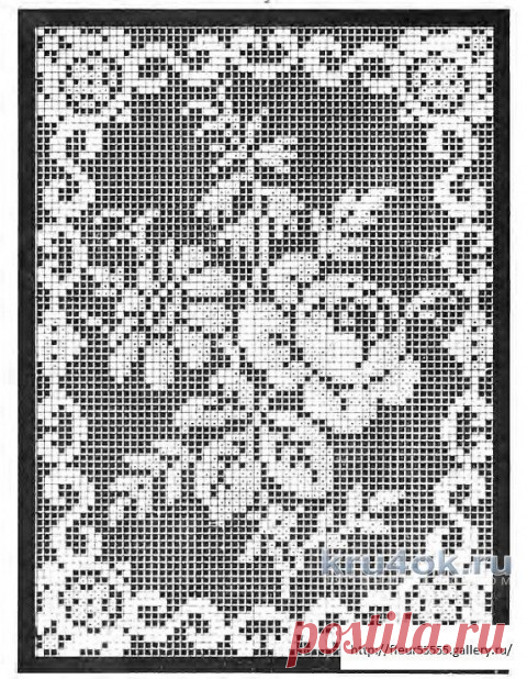 Женское платье крючком, филейное вязание. Работа Ирины