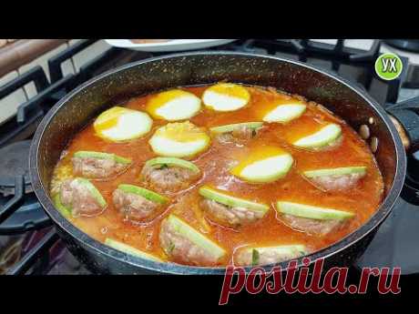 На ужин быстро и вкусно в одной сковороде: стакан риса, кабачок и жменя фарша.