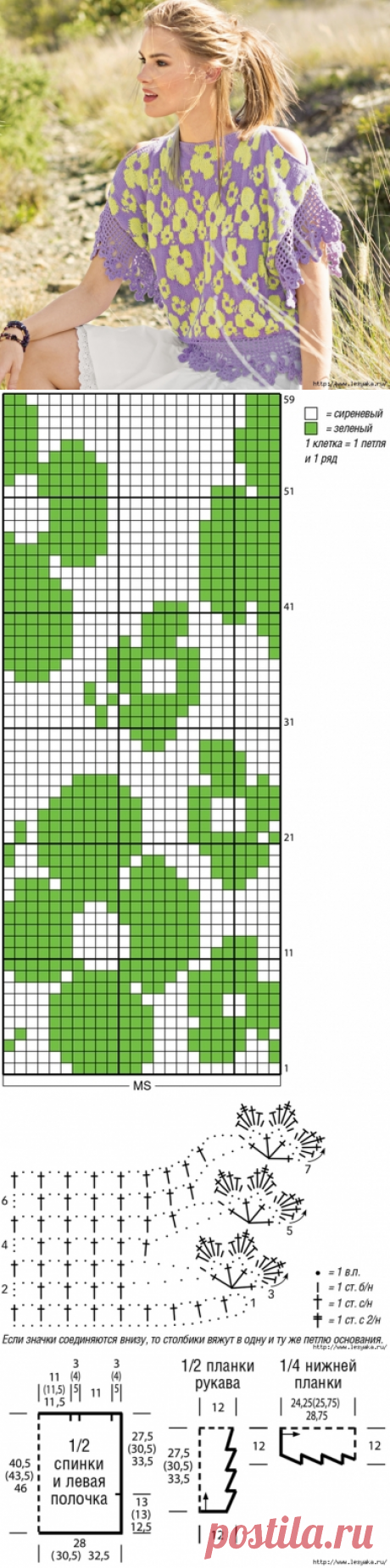 Цветочный джемпер с бордюрами своими руками!