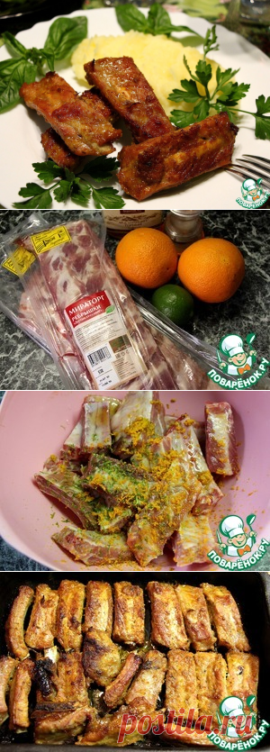 Свиные рёбрышки в медово-апельсиновом маринаде – кулинарный рецепт