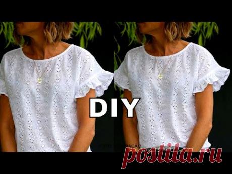(13) BLUSA ELEGANTE, MUITO FÁCIL PARA INICIANTES COM POUCO TECIDO - YouTube