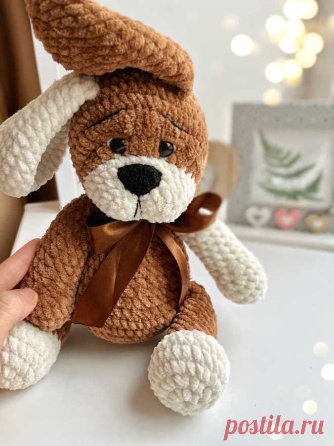 PDF Собачка крючком. FREE crochet pattern; Аmigurumi animal patterns. Амигуруми схемы и описания на русском. Вязаные игрушки и поделки своими руками #amimore - собака из плюшевой пряжи, пёс, плюшевая собачка, щенок, пёсик.