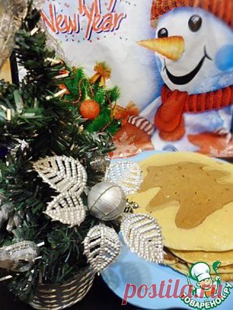 Блинчики &quot;Новогодний завтрак&quot; с рисунком - кулинарный рецепт