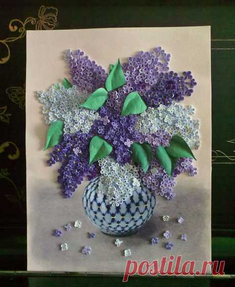 lilac in style quilling
