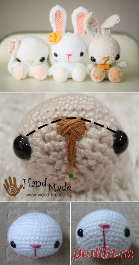Зайчик (кролик) - амигуруми крючком.