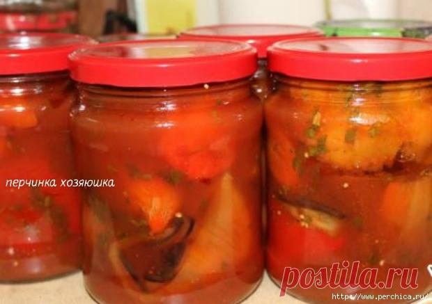 Фаршированный перец рулетиками из баклажан на зиму