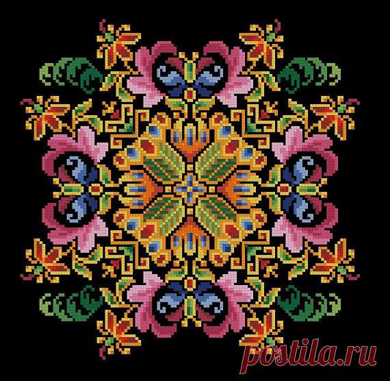 Rainbow mood Option С vintage berlin woolwork cross stitch