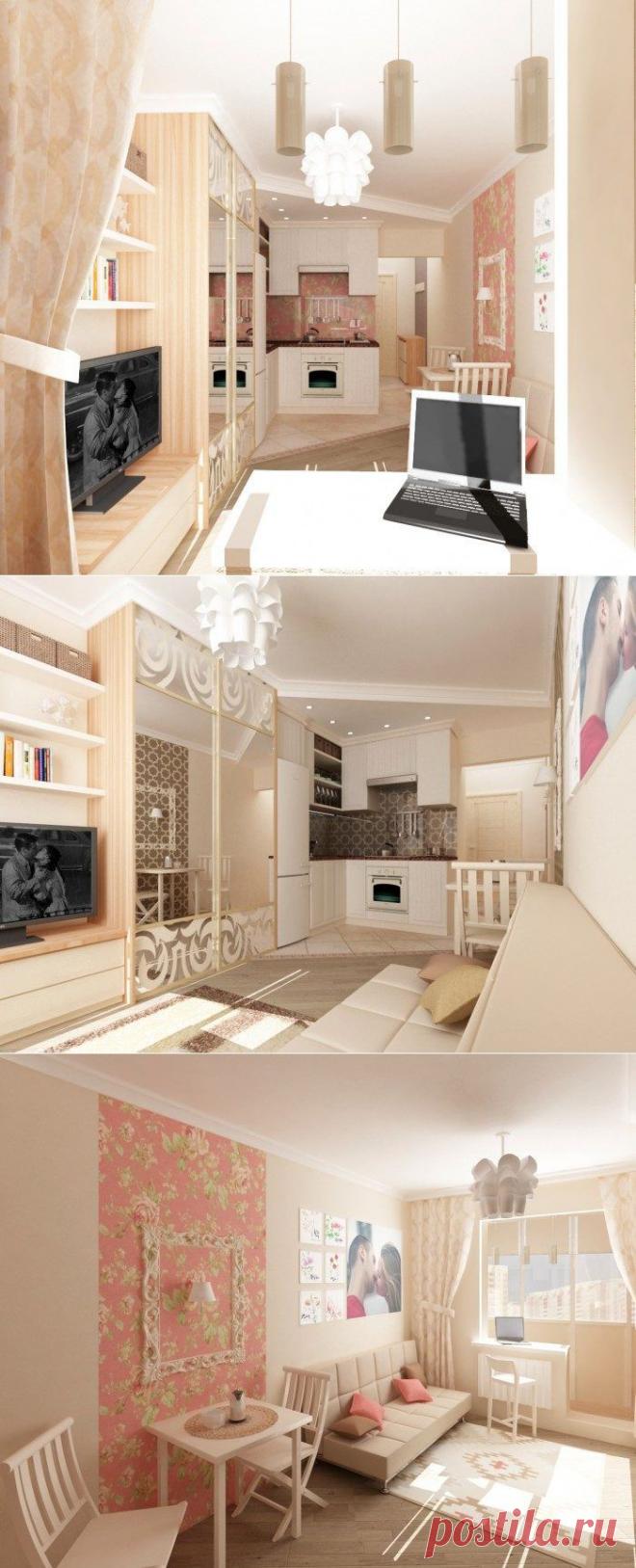 Проект студии 25 кв.м.