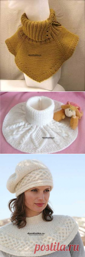 Шарф манишка вязанная спицами