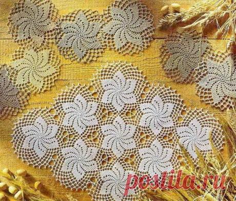 Вязание Крючком Искусства: Вязание Крючком Узоров Из Мелких Салфетка