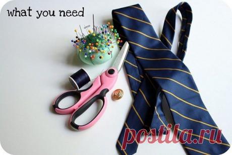 Воротничок из галстука / Прочие виды рукоделия / Другие виды рукоделия