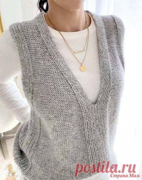 Стильная безрукавка благородного цвета - Вязание - Страна Мам