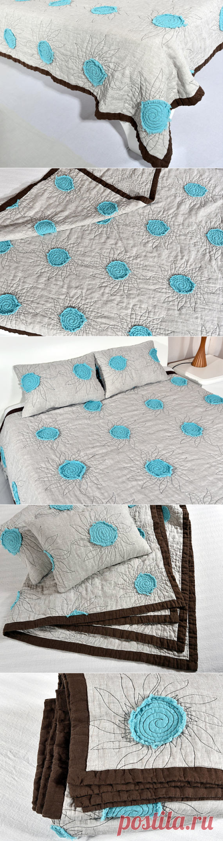 Quilted Linen Stone Washed Flax King Size Quilts White Natural