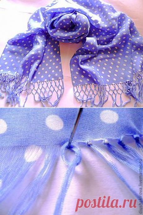 Батистовый шарфик с бахромой - Ярмарка Мастеров - ручная работа, handmade