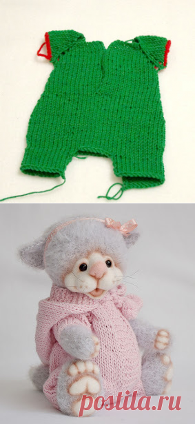 Комбинезончик для мишки или куклы - Ярмарка Мастеров - ручная работа, handmade