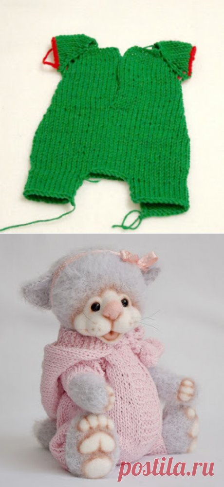 Комбинезончик для мишки или куклы - Ярмарка Мастеров - ручная работа, handmade