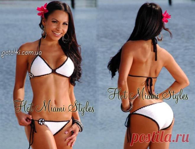 Вязаный купальник бикини Hot Miami Styles. Описание, схема