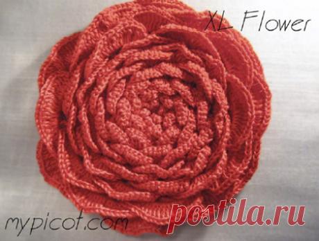 вязаные цветы - 000085