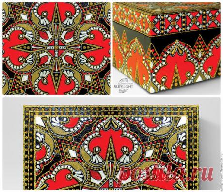 Купить Шкатулка "Ситара". Точечная роспись. - точечная роспись, подарок, ручная работа, шкатулка для украшений