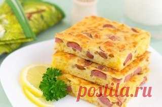 Пирог с сыром и сосисками / Изысканные кулинарные рецепты