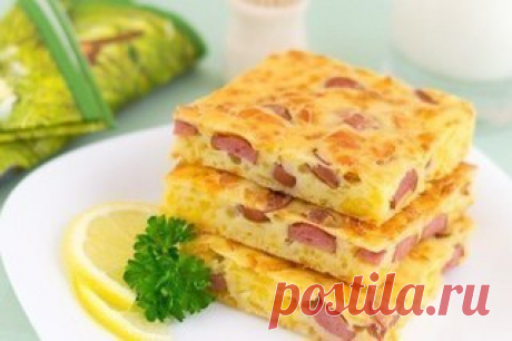 Пирог с сыром и сосисками / Изысканные кулинарные рецепты