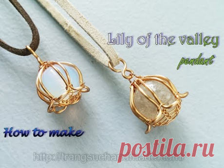 Lily of the valley pendant with large spherical stones without holes 398