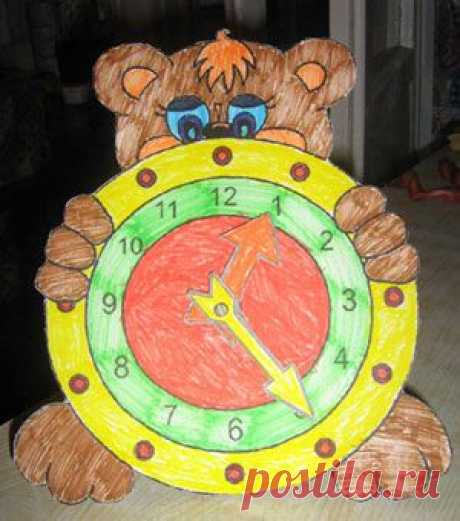 Мишка с часами. Учимся показывать время! / Умелые ручки / SolNet.EE - портал СОЛНЫШКО. Виртуальный детский журнал «Солнышко» /