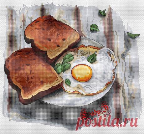 "Petit de jeuner" по рисунку Нины Петровской. Размер 135*124 крестика. Палитра DMC. 27 цветов + 19 блендов из них. Полный крест в 1 и 2 нити, бэкстич, немного 3/4 креста. 350 р.