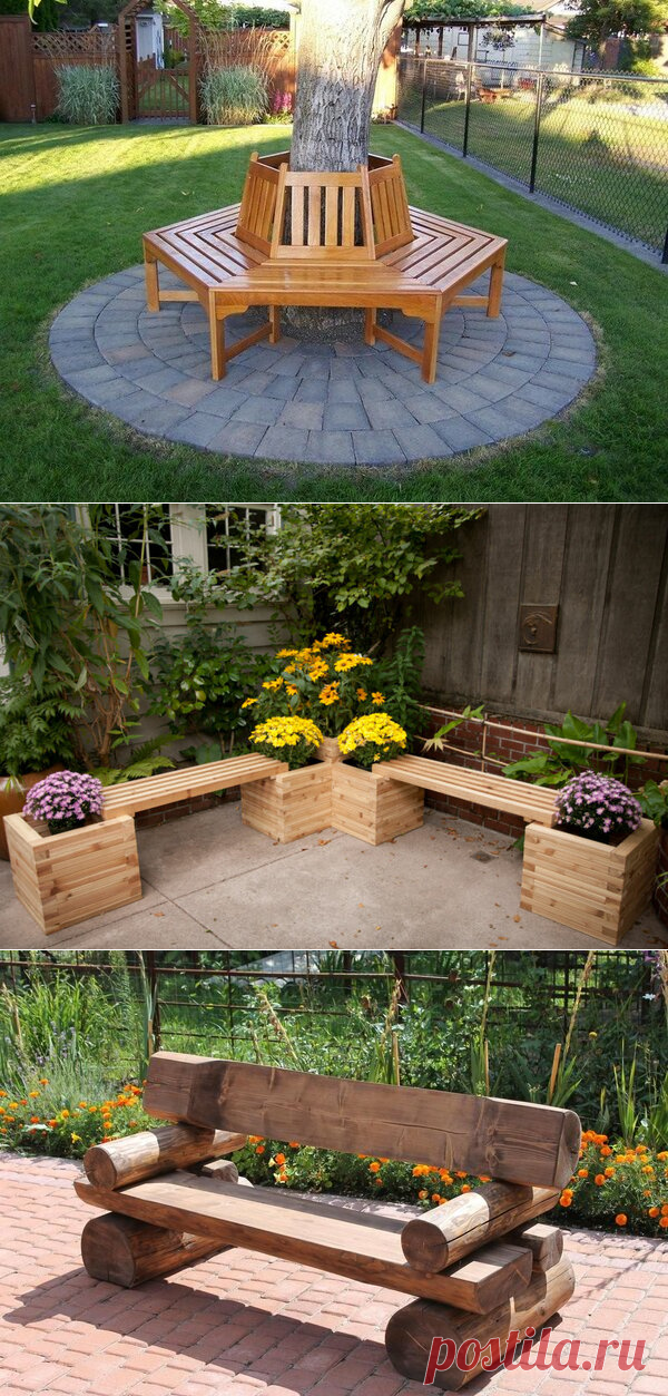 12 оригинальных и комфортных скамеек для дачи и усадьбы | Селовед — идеи дачи и огорода | Яндекс Дзен