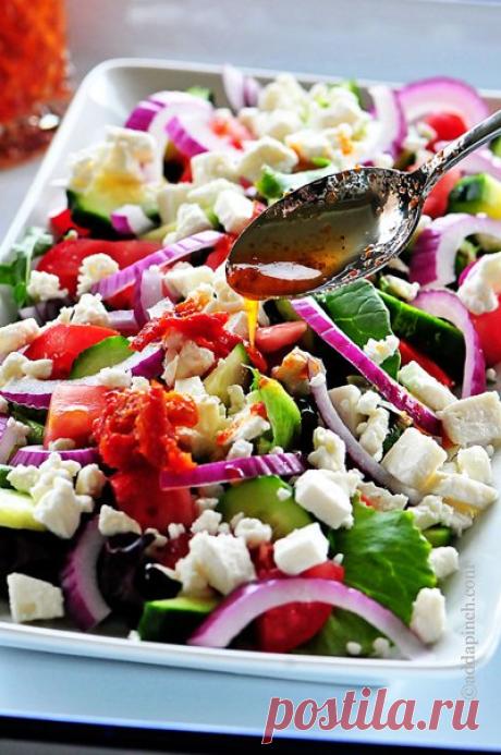 Mediterranean Salad Recipe by Add a Pinch @FoodBlogs