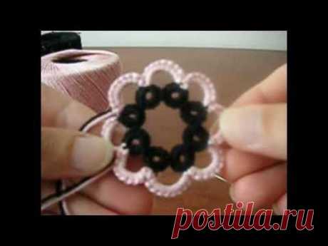 3' TUTORIAL ORECCHINI, BRACCIALI, COLLANE CHIACCHIERINO AD AGO CON DUE COLORI DIVERSI NEEDLE TATTING