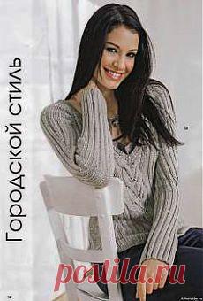 Осеняя вязанная мода. Городской стиль. Пуловер. - Вязание. Модели.