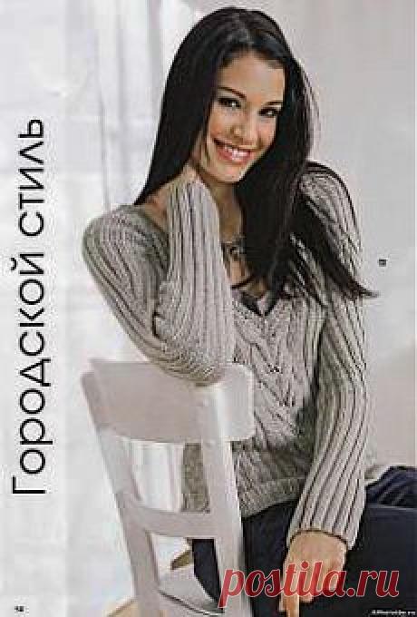 Осеняя вязанная мода. Городской стиль. Пуловер. - Вязание. Модели.