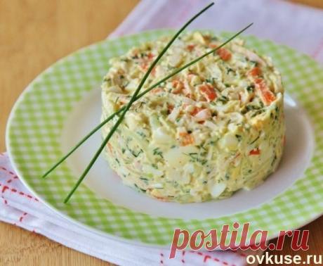 Салат из крабовых палочек с огурцом &quot;Море волнуется раз&quot; - Простые рецепты Овкусе.ру
