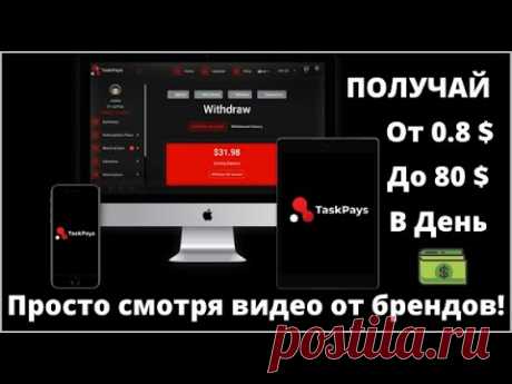 TASKPAYS - ЗАРАБОТОК НА ПРОСМОТРЕ ВИДЕО ДО 80 ДОЛЛАРОВ В ДЕНЬ! - YouTube
