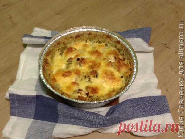 Картофельная запеканка с куриным филе и шампиньонами