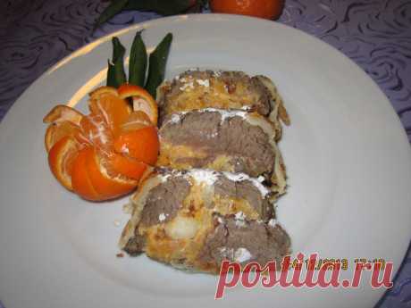 Мясо запечёное по-преображенски